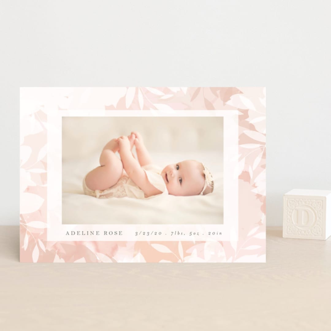 "blush branches" - Birth Announcements in Blush by Angela Thompson - Front