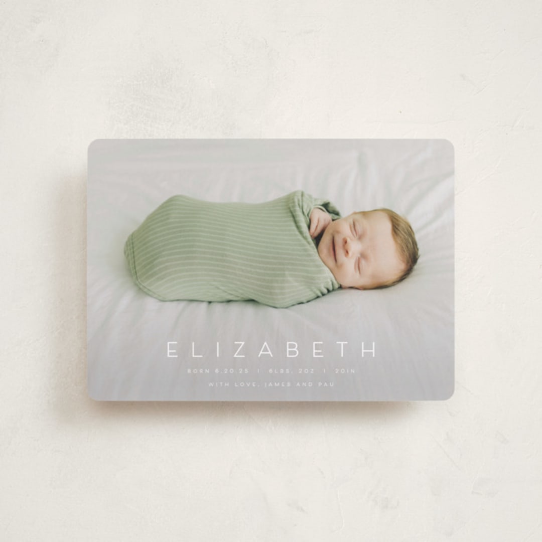 "Sweet Love" - Birth Announcements in Sugar by Juneau Designs - Front