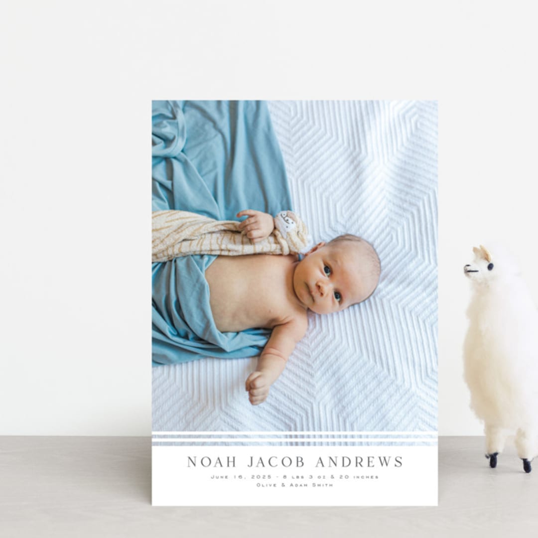 "Minimalist Stripes" - Birth Announcements in Cloud by Nicole Walsh - Front