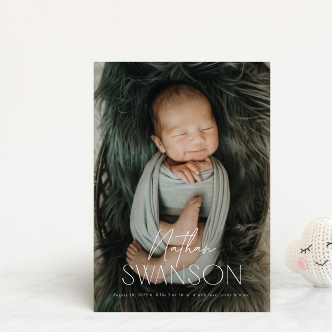 "Focus" - Birth Announcements in Snow by Yaling Hou Suzuki - Front