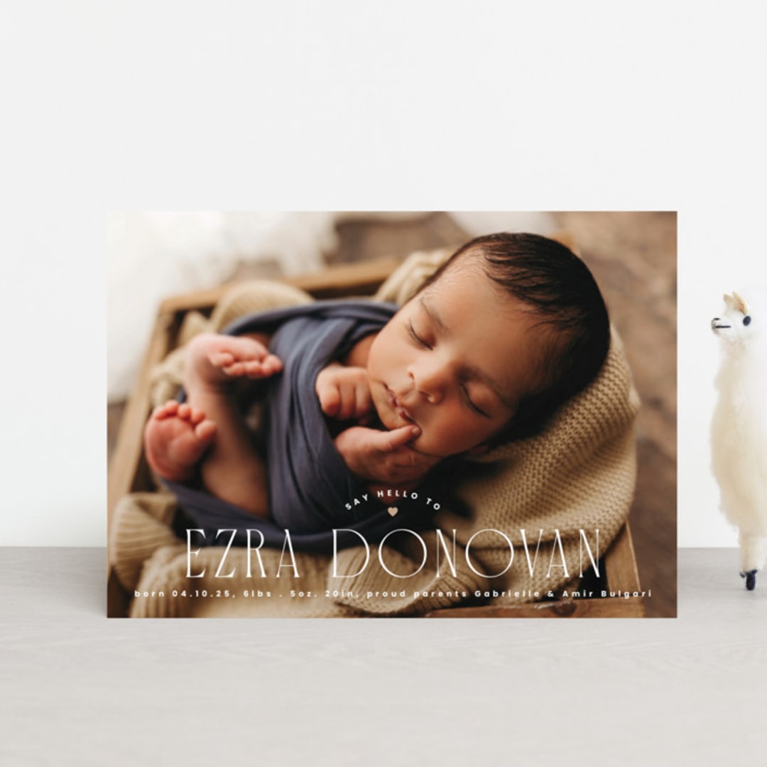 "Little Heart" - Birth Announcements in Caramel by Corinne Malesic - Front