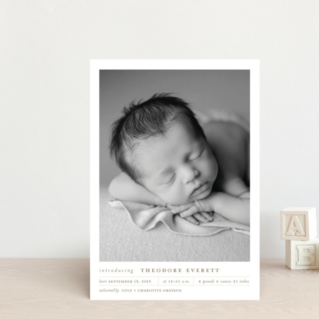 "Modern Grid" - Birth Announcements in Sand by Alexandra Cohn - Front