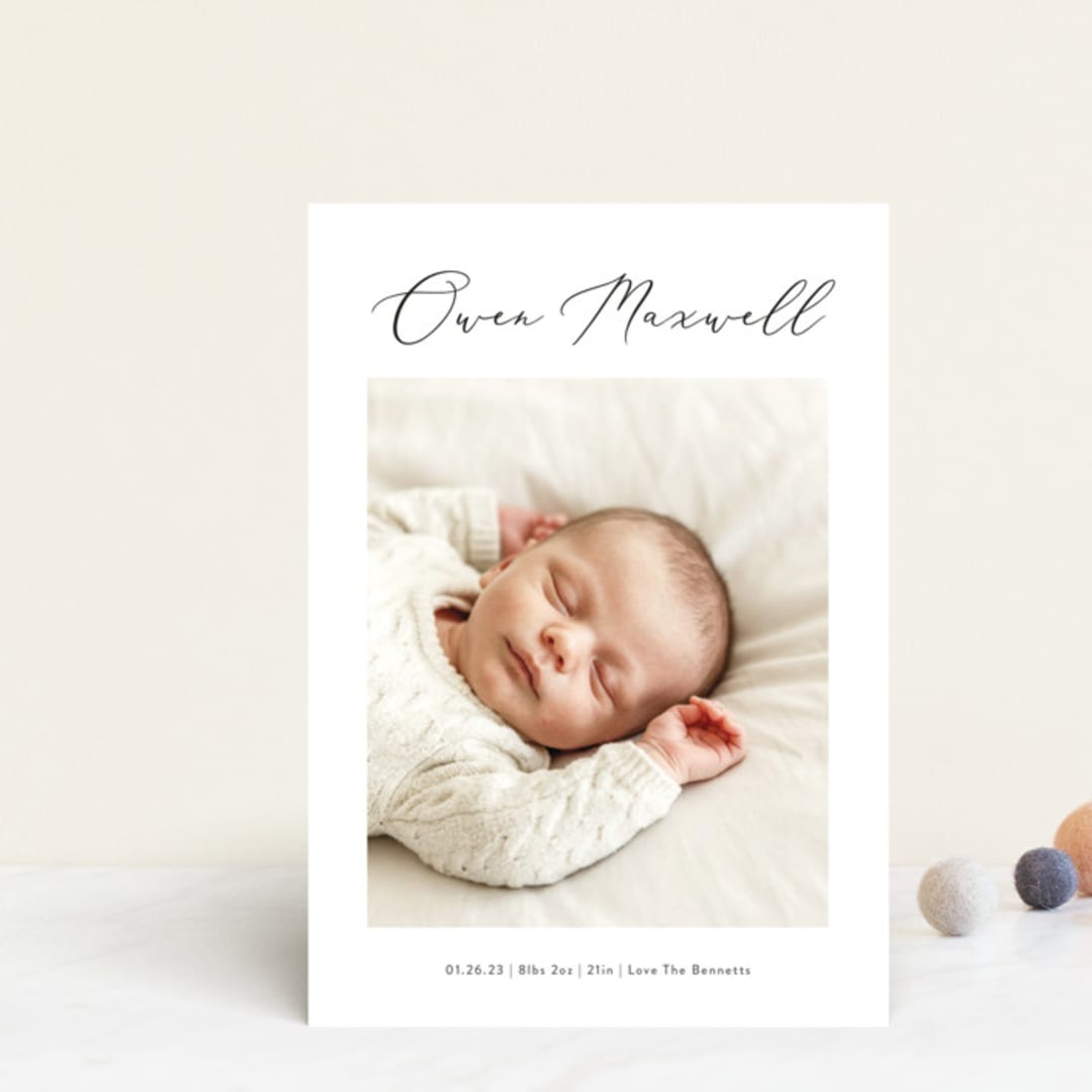 "Up Top" - Birth Announcements in Ink by Carolyn MacLaren - Front