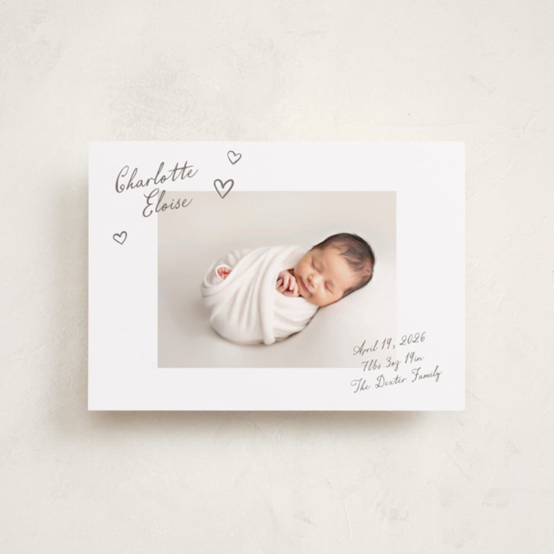 "Written" - Birth Announcements in Sand by Pixel and Hank - Front