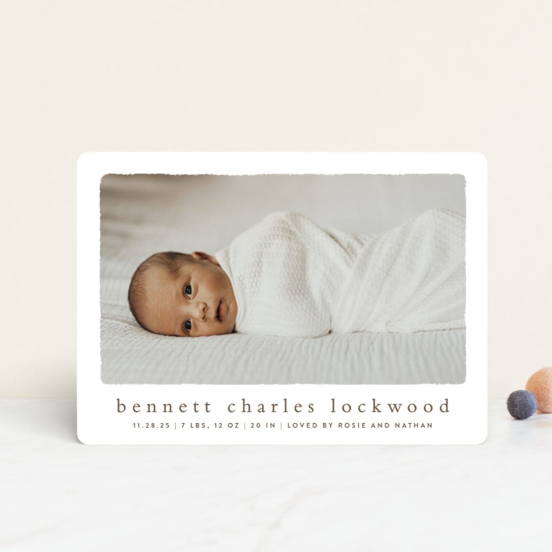 "Rustic" - Birth Announcements in Chestnut by Ekko Studio - Front