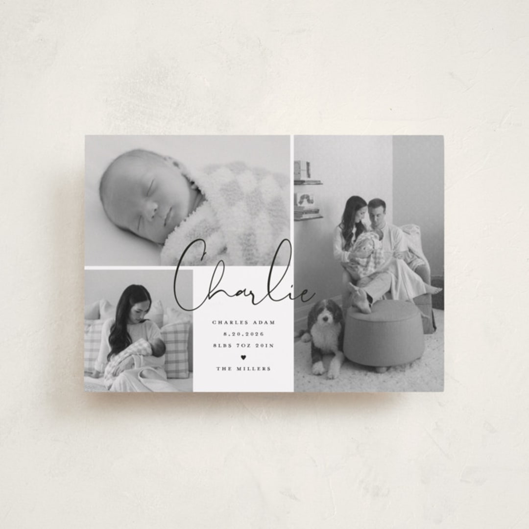 "Trio of Love" - Birth Announcements in Night by Michelle Taylor - Front