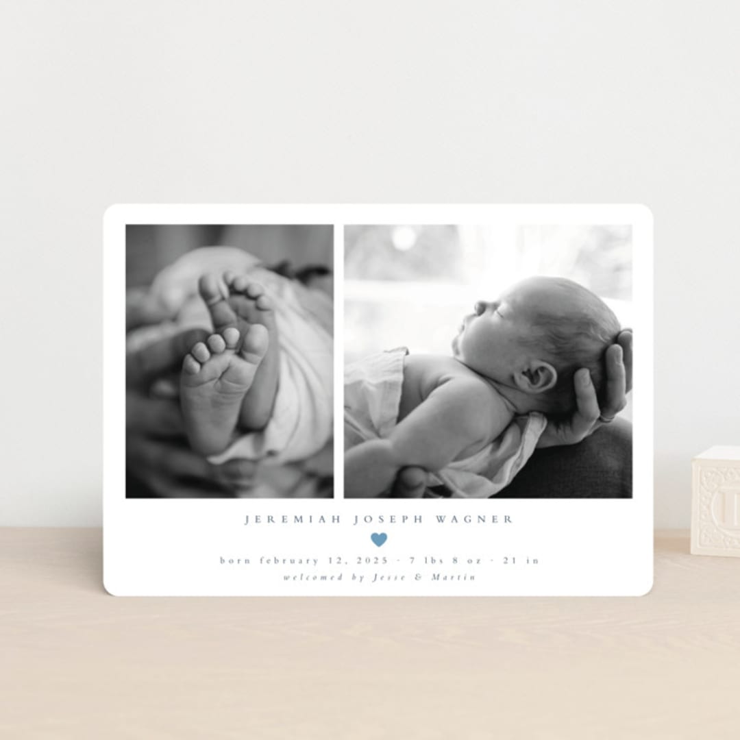 "Effortless" - Birth Announcements in Sky by Emily Sabol Goss - Front