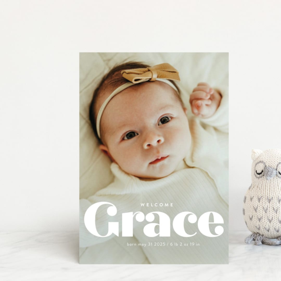 "name" - Birth Announcements in Pearl by Lori Wemple - Front