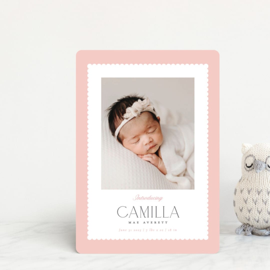 "Sweet scallop" - Birth Announcements in Rose by Robert and Stella - Front