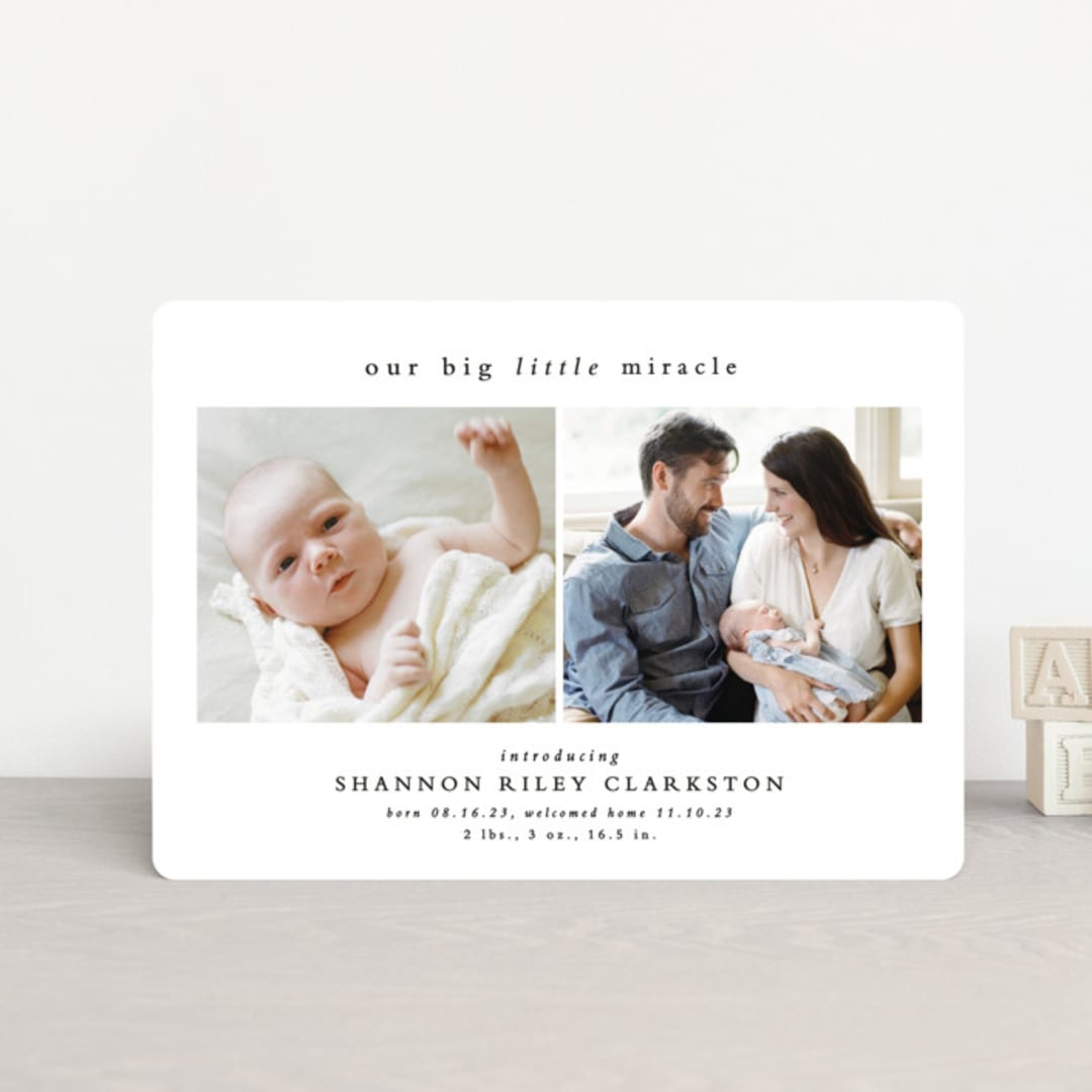 "Big little miracle" - Birth Announcements in Puddle by Lea Delaveris - Front
