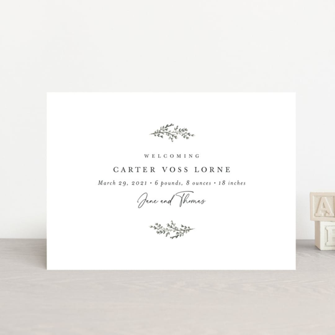 "Understated" - Birth Announcements in Lily by Sara Hicks Malone - Front