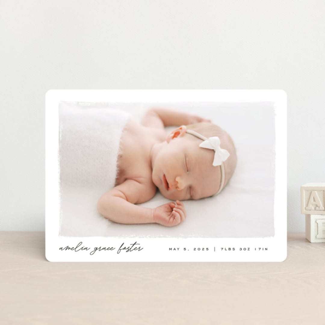 "Edgy" - Birth Announcements in Snow by Pixel and Hank - Front