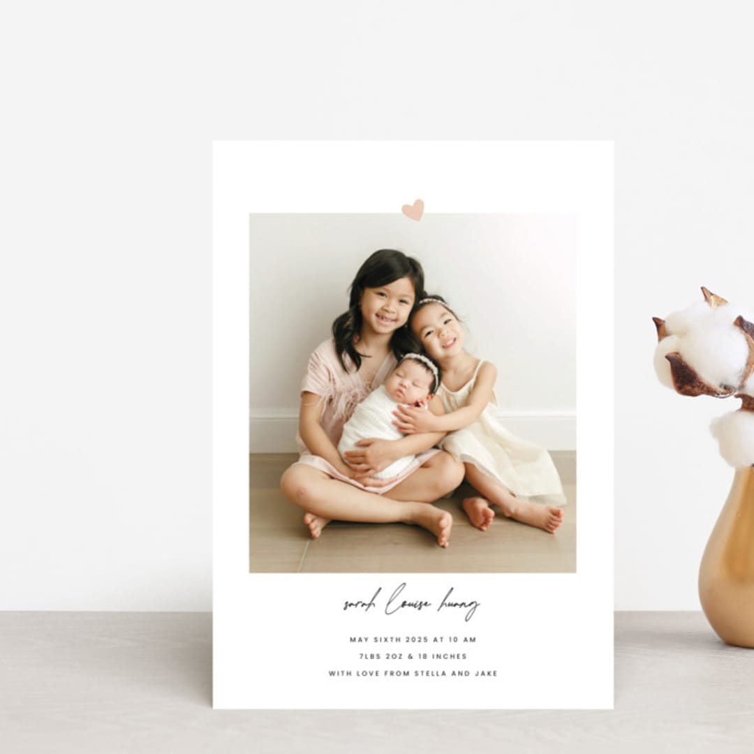 "Camellia" - Birth Announcements in Camellia by Blustery August - Front