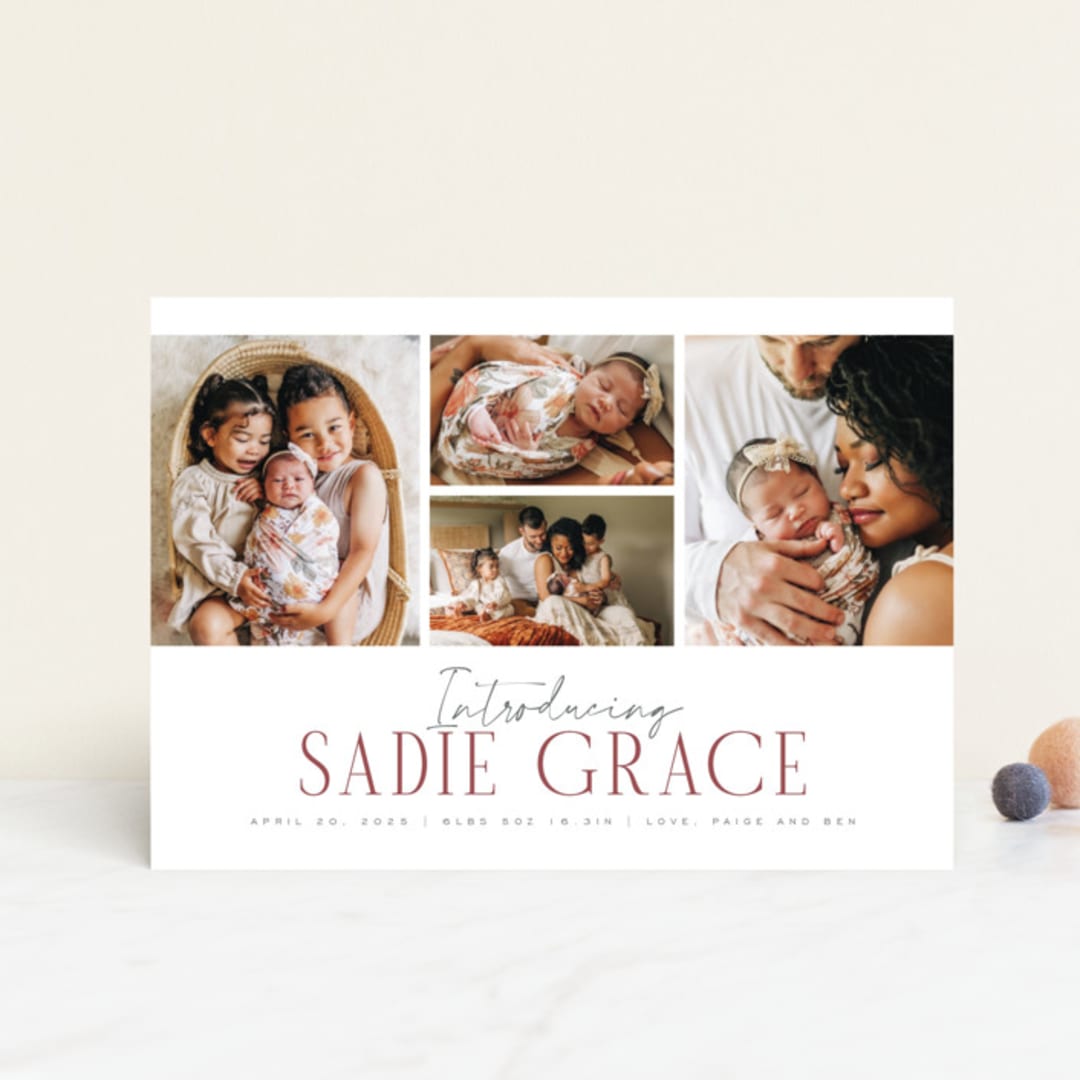 "Cheer All Year" - Birth Announcements in Rose by Michelle Taylor - Front