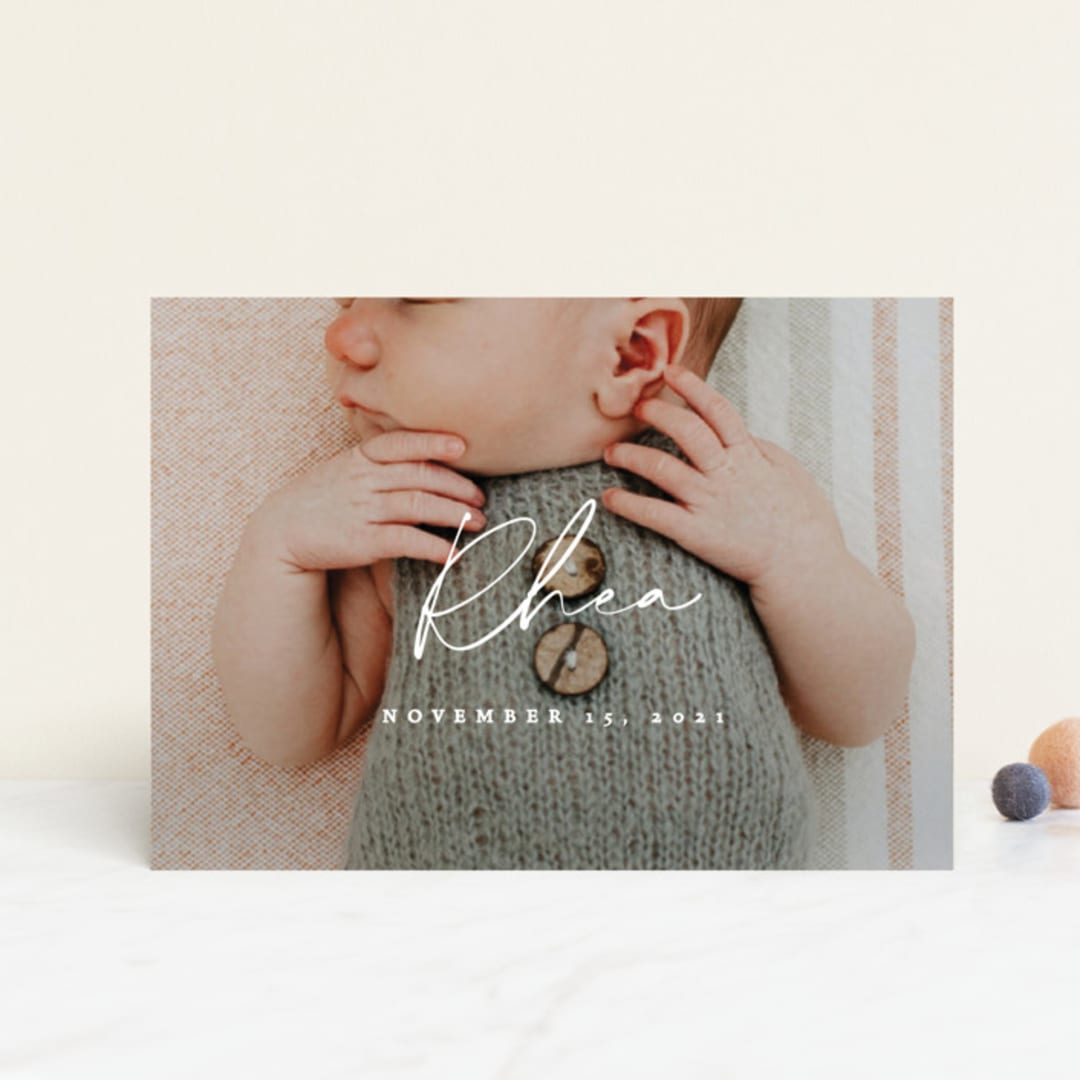 "Simplest" - Birth Announcements in Petal by Rebecca Daublin - Front