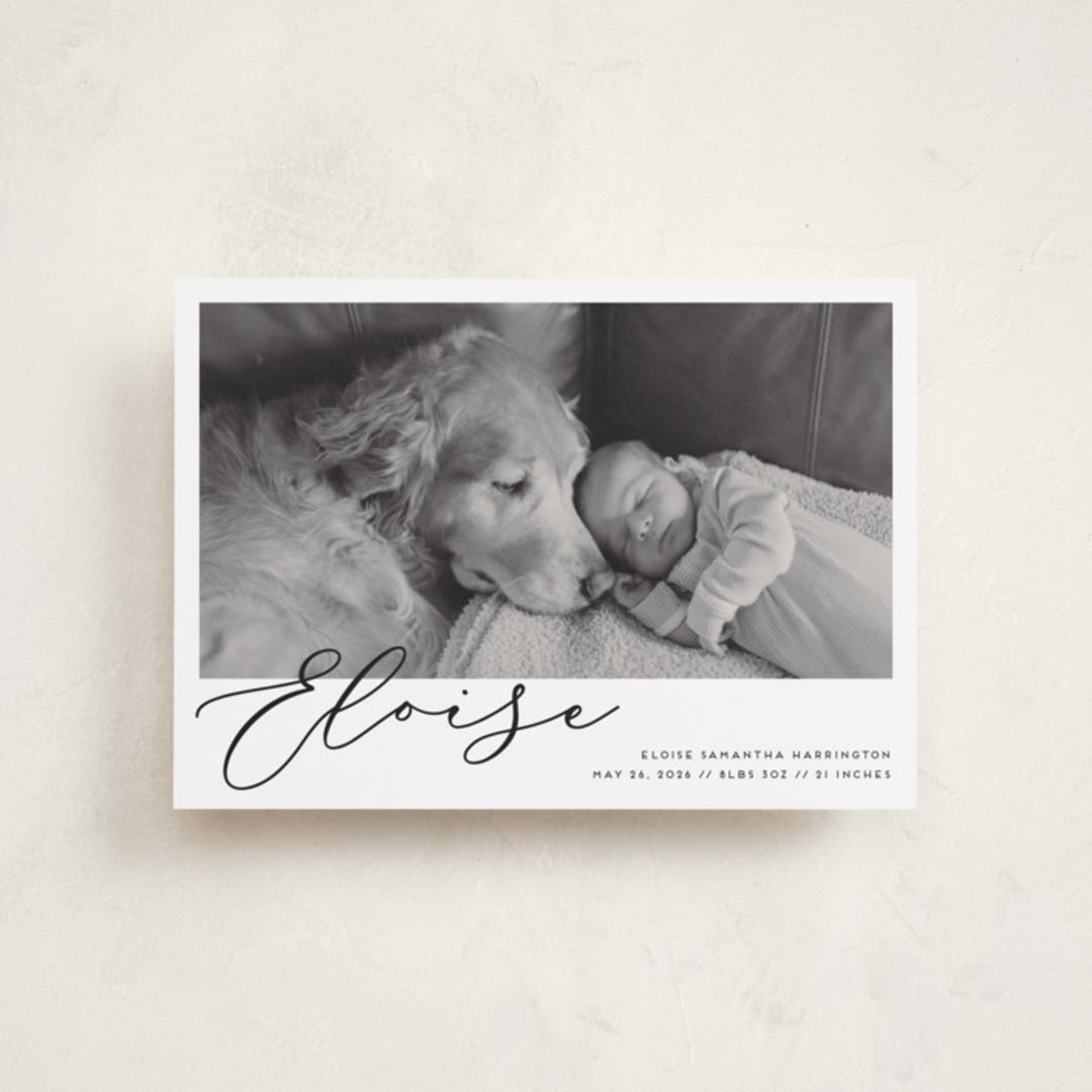 "First-Name Basis" - Birth Announcements in Onyx by Genna Blackburn - Front