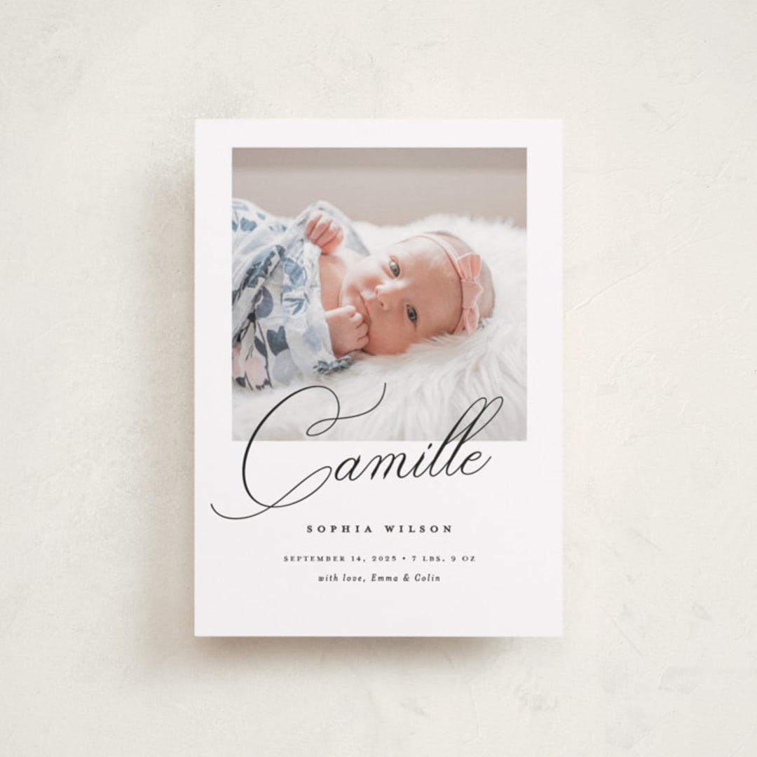 "the script" - Birth Announcements in Ebony by Benita Crandall - Front