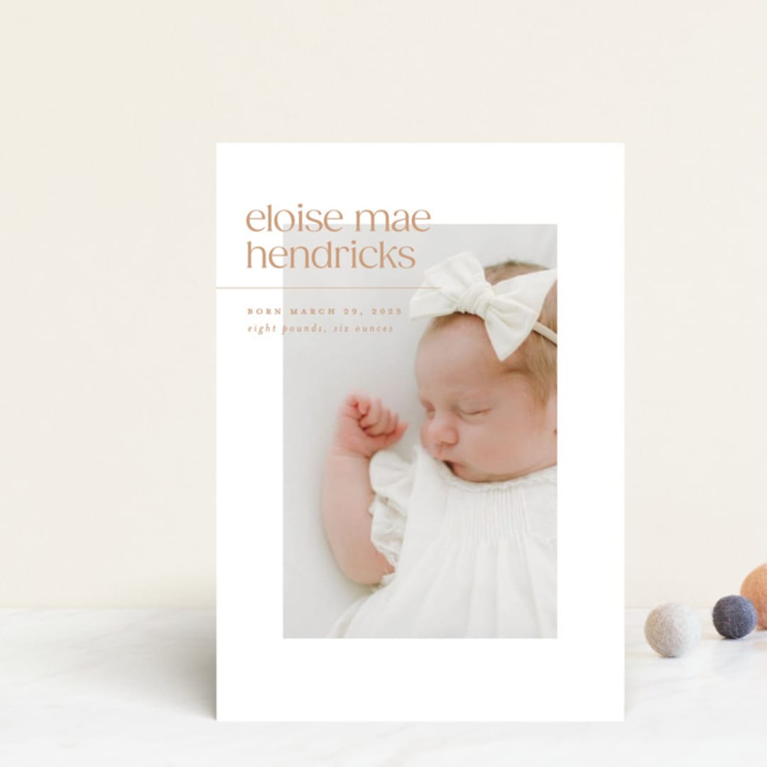 "eloise" - Birth Announcements in Peach by Ellen Schlegelmilch - Front
