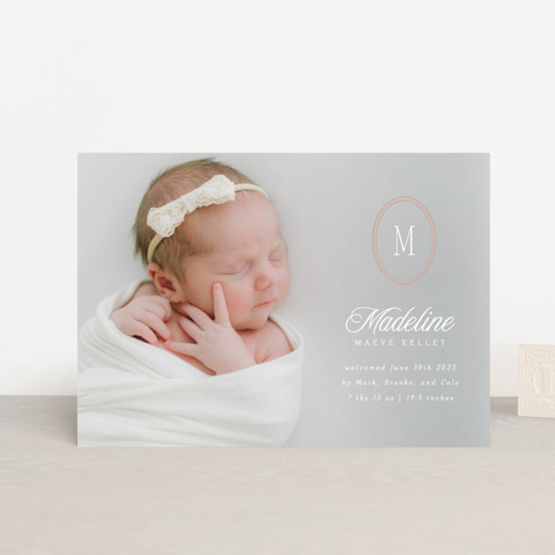 "Cameo" - Birth Announcements in Petal by Robert and Stella - Front
