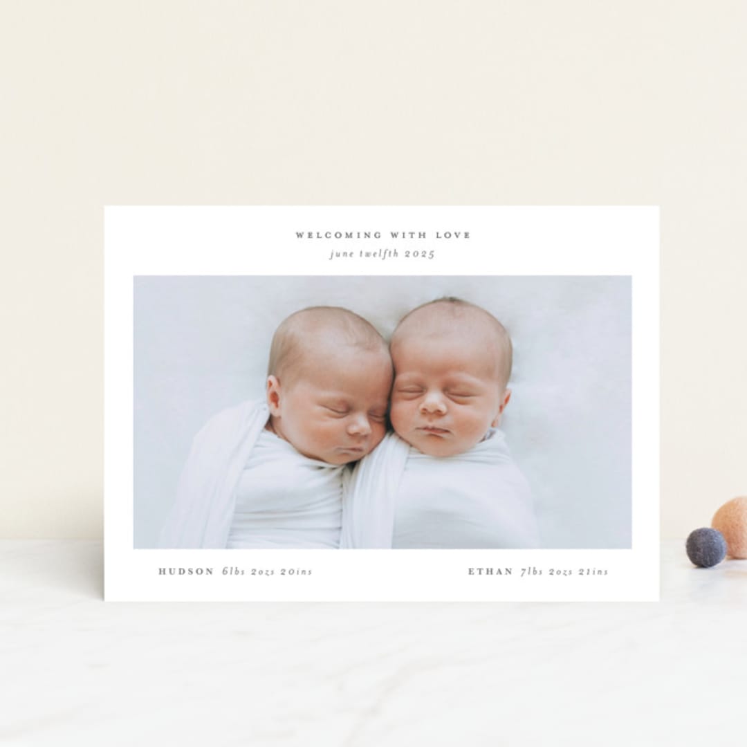 "twin" - Birth Announcements in Cloud by Lori Wemple - Front