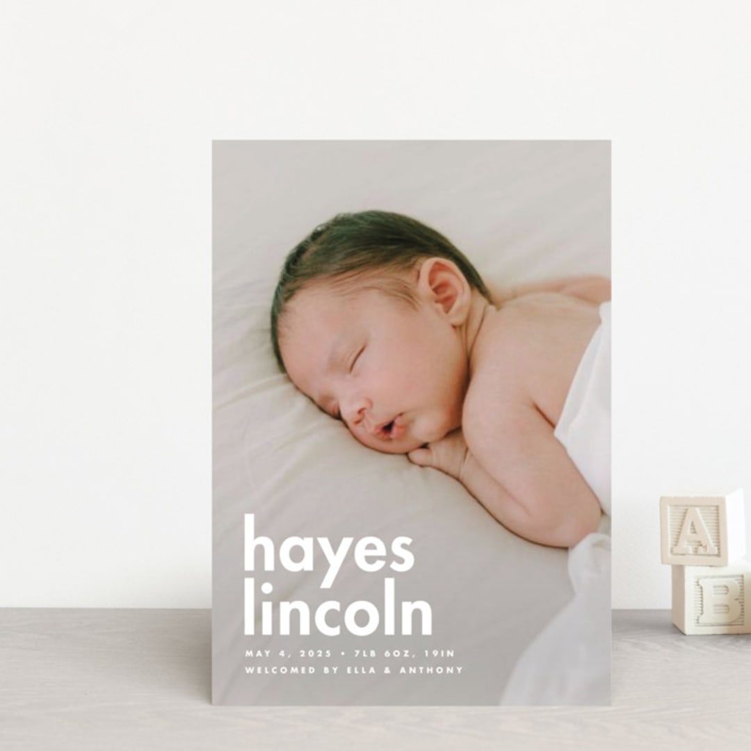 "Hayes" - Birth Announcements in Cloud by Ellen Schlegelmilch - Front