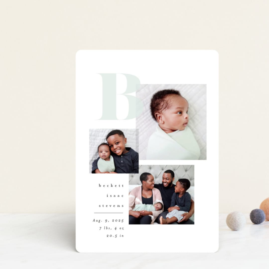 "Initial three" - Birth Announcements in Mist by Lea Delaveris - Front