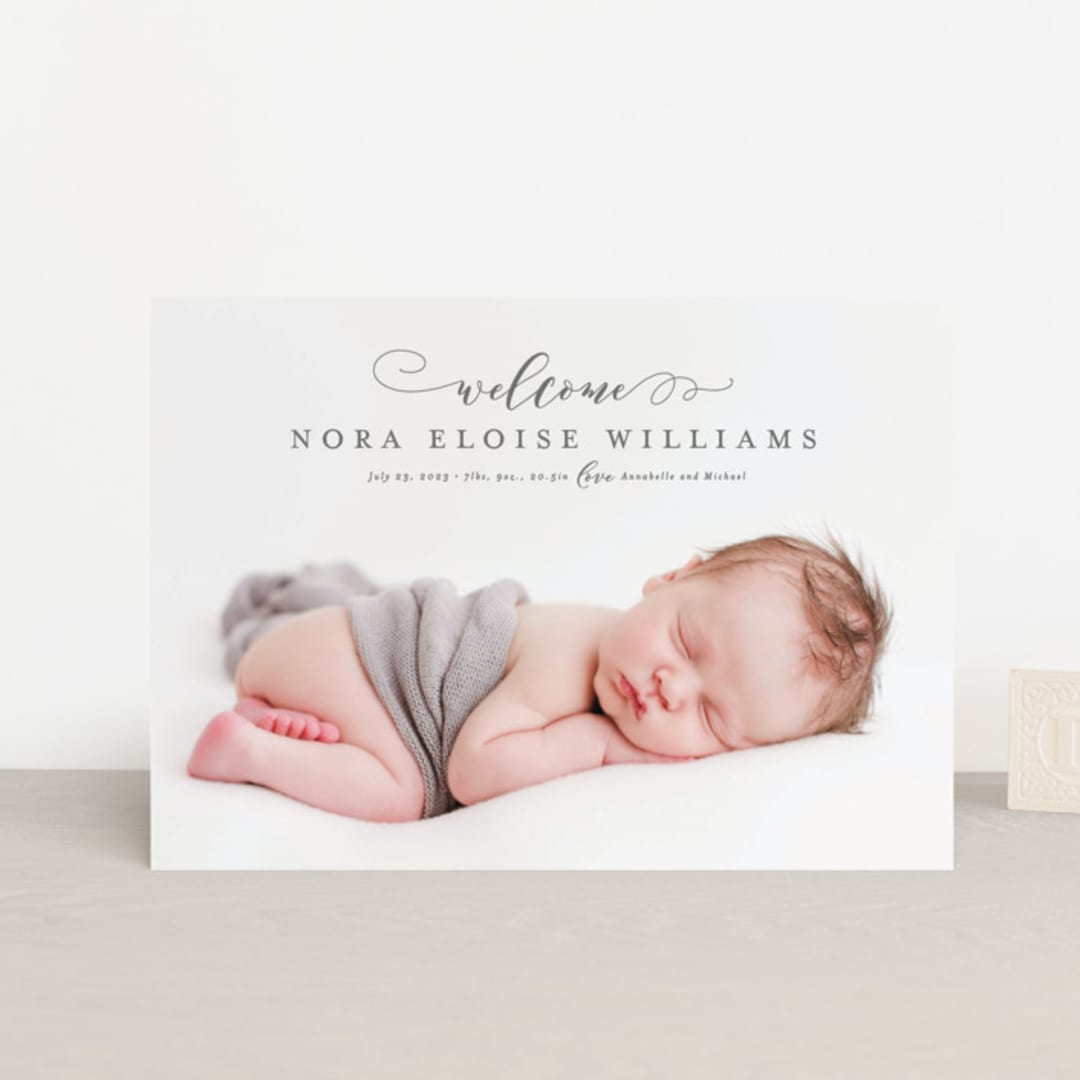 "Hug" - Birth Announcements in Shadow by Lea Delaveris - Front