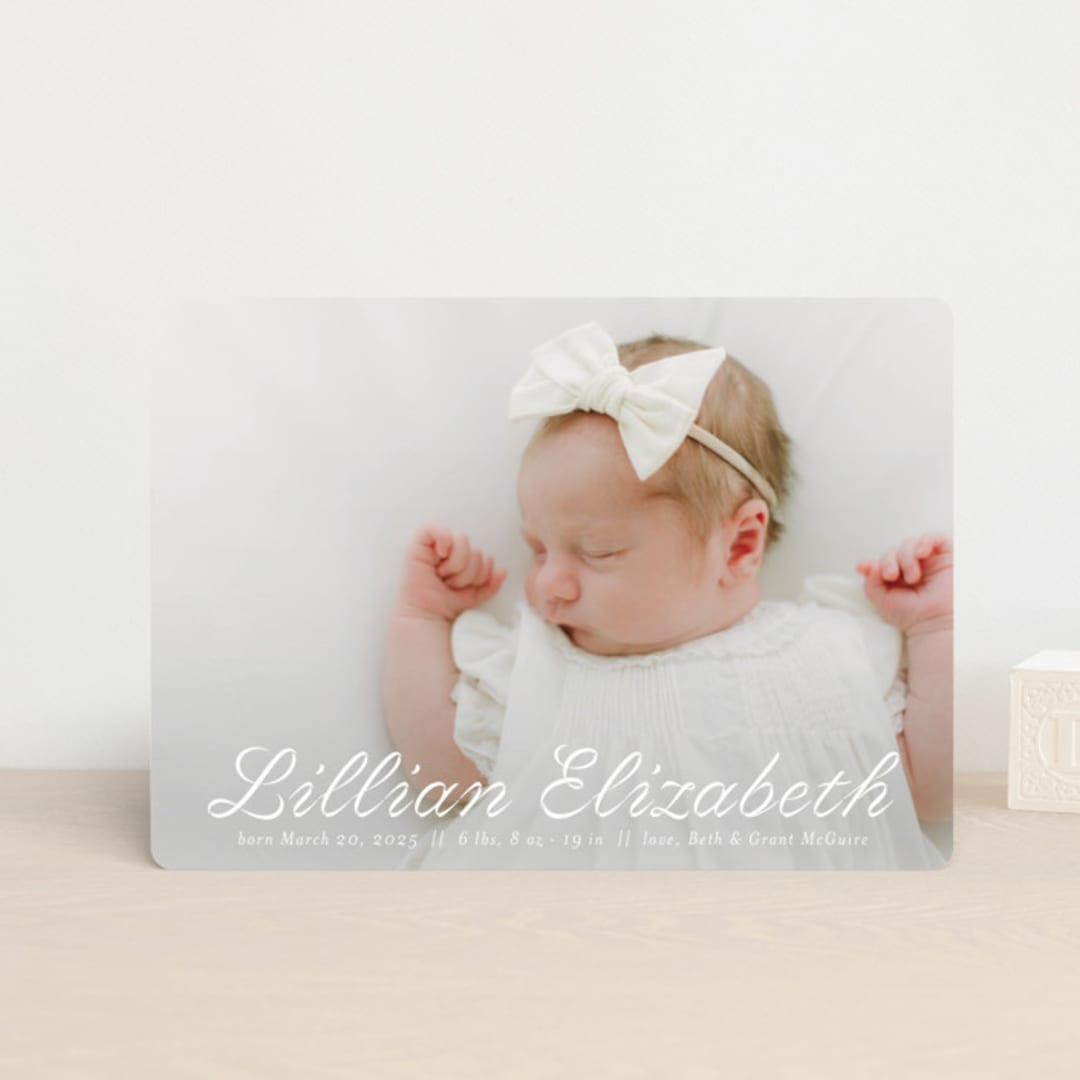 "Georgette" - Birth Announcements in Cotton by Megan Davis - Front