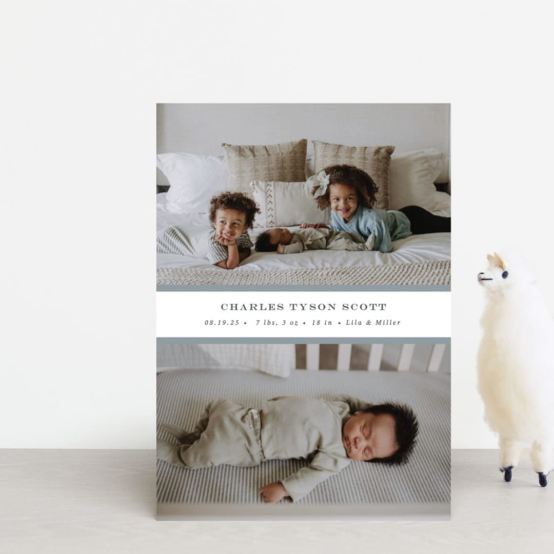 "stripe classic" - Birth Announcements in Sky by Sara Hicks Malone - Front