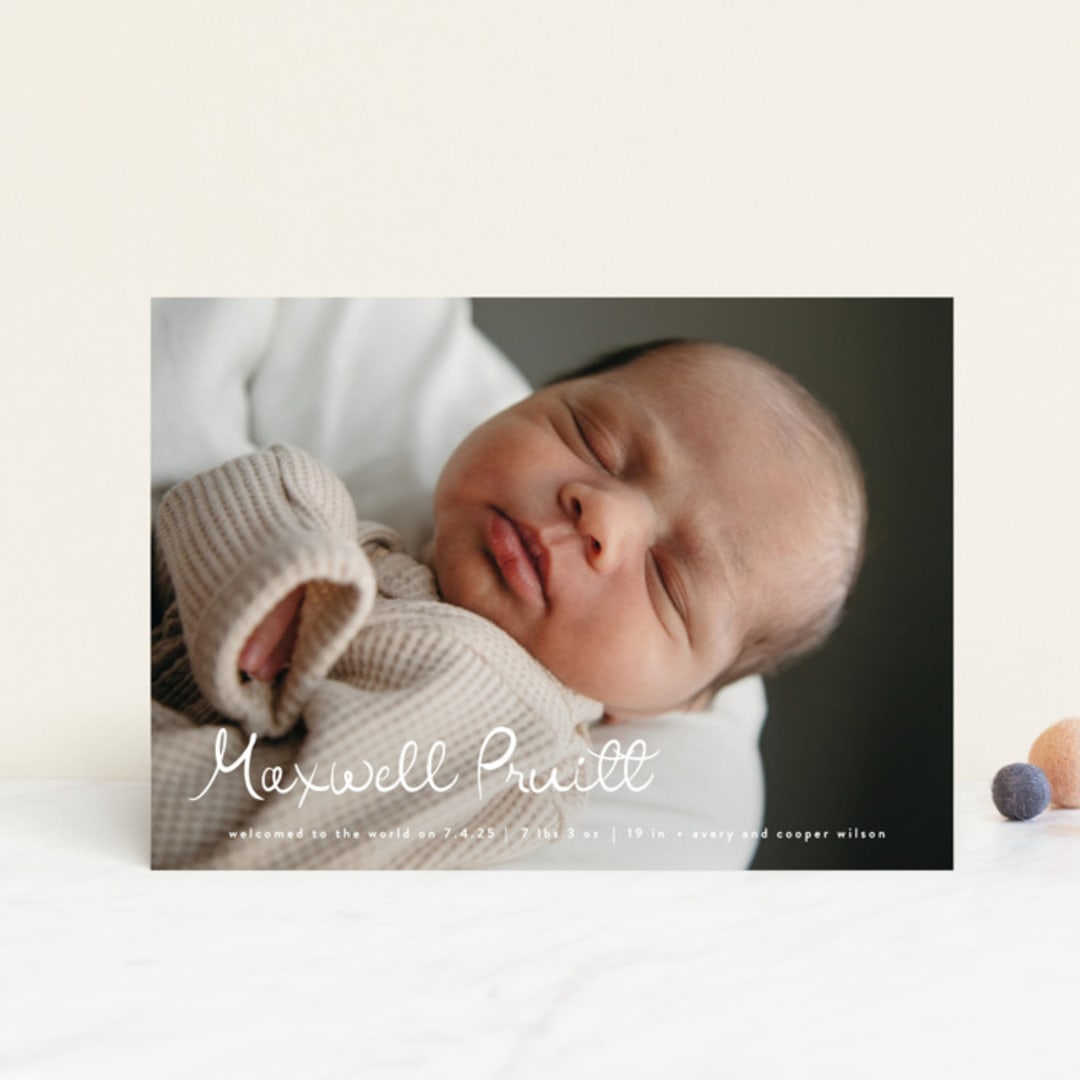 "Written Whimsy" - Birth Announcements in Snow by Lauren Chism - Front