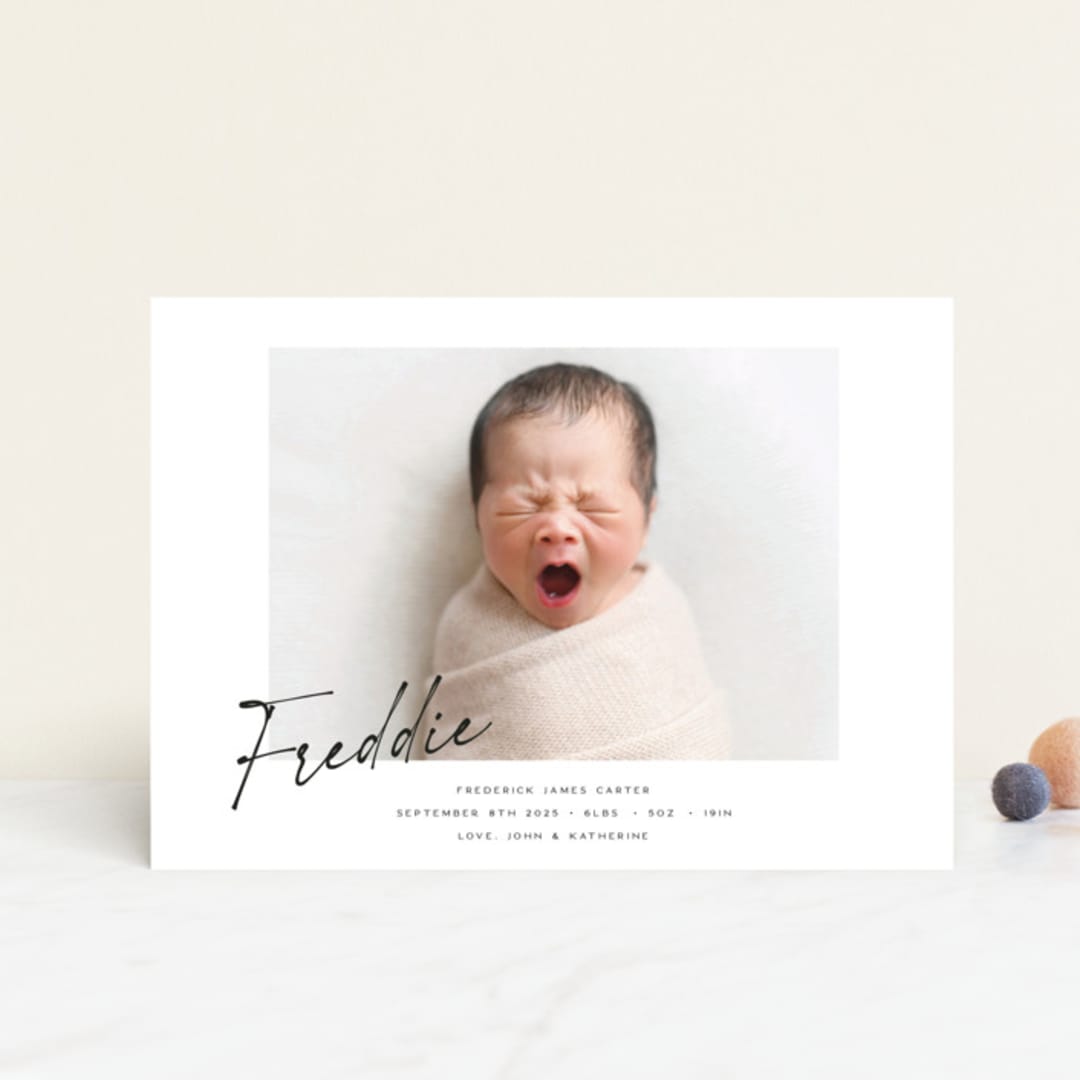 "Nickname" - Birth Announcements in Dove by Paula Pecevich - Front