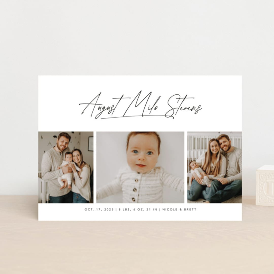"Me times three" - Birth Announcements in Cloud by Lea Delaveris - Front