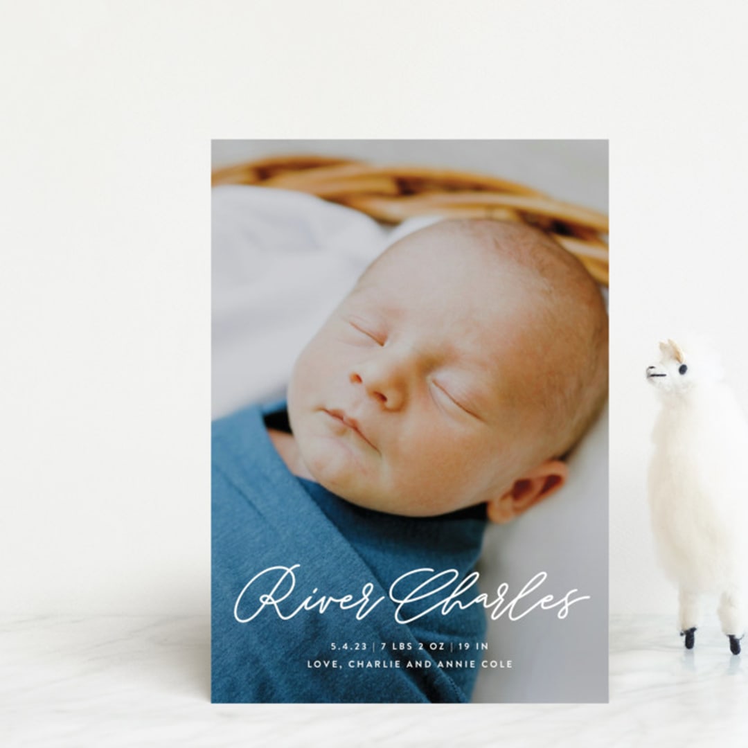 "Swing" - Birth Announcements in Snow by Lauren Chism - Front