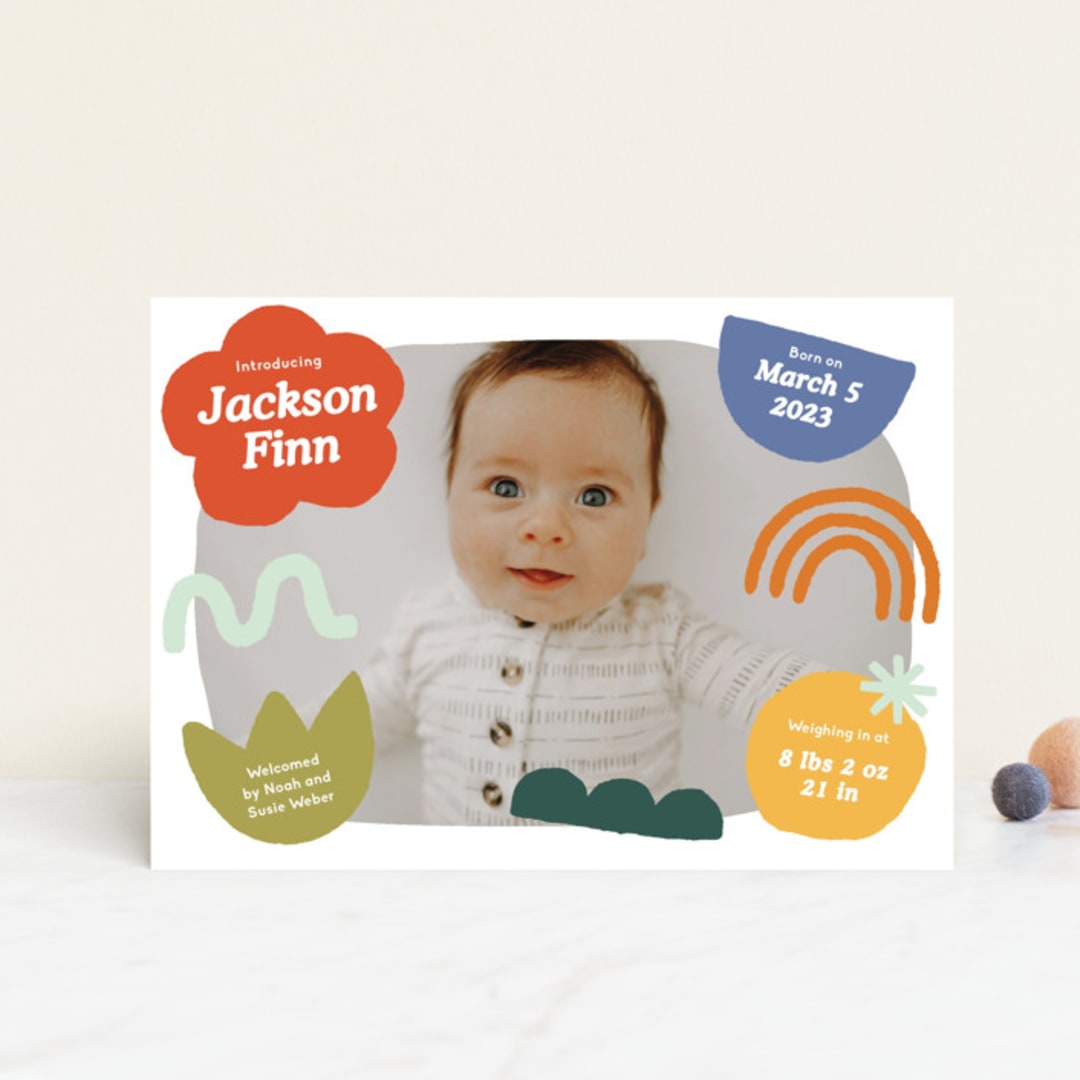 "colorful shapes" - Birth Announcements in Fruitcake by Kercia Jane - Front