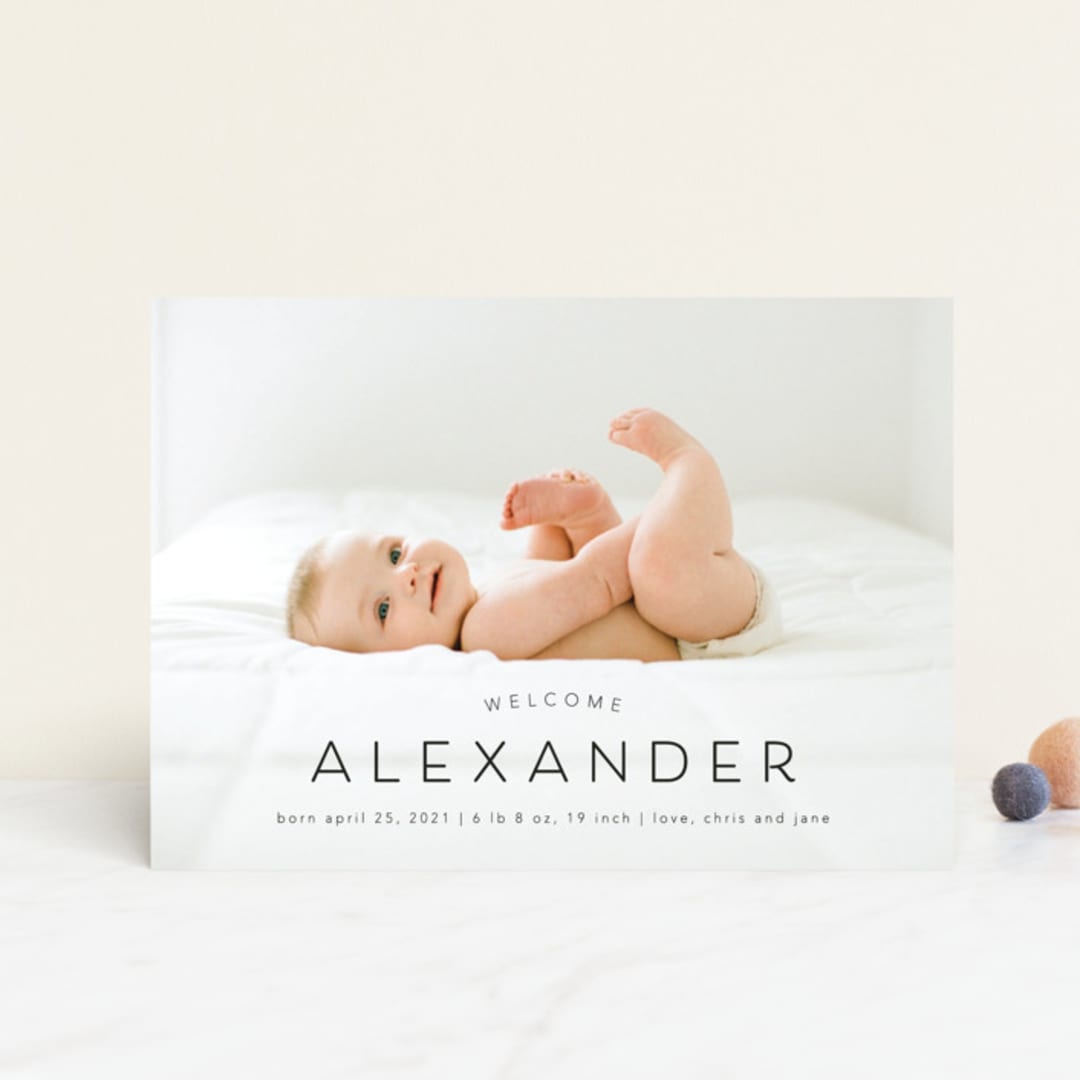"Welcome our Baby" - Birth Announcements in Night by MC Designs - Front