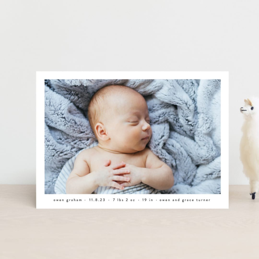 "Basic" - Birth Announcements in Onyx by Lauren Chism - Front