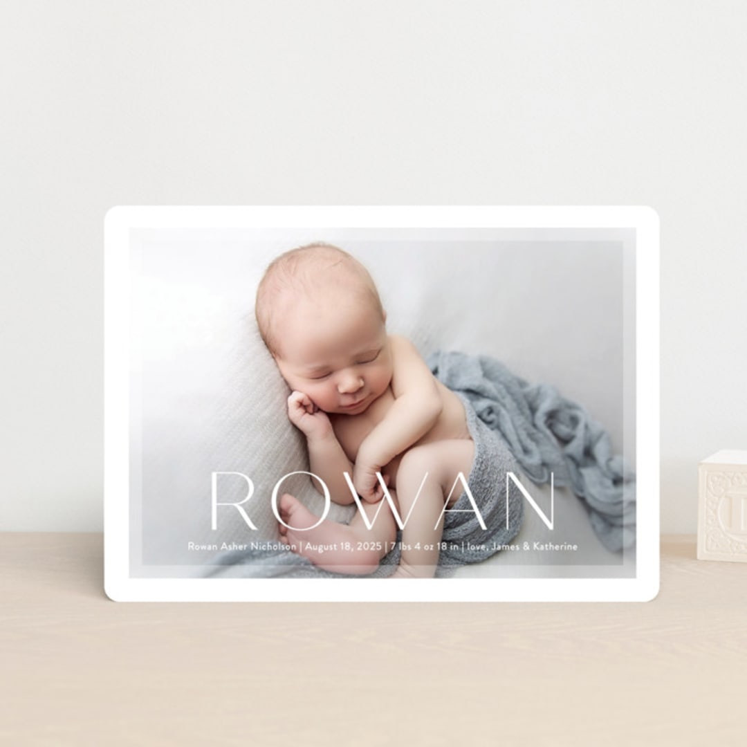 "Frosted Frame" - Birth Announcements in Sugar by Jessica Williams - Front