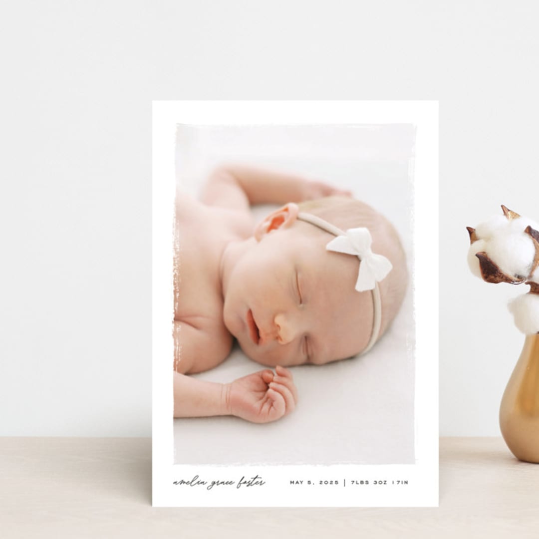 "Edgy" - Birth Announcements in Snow by Pixel and Hank - Front