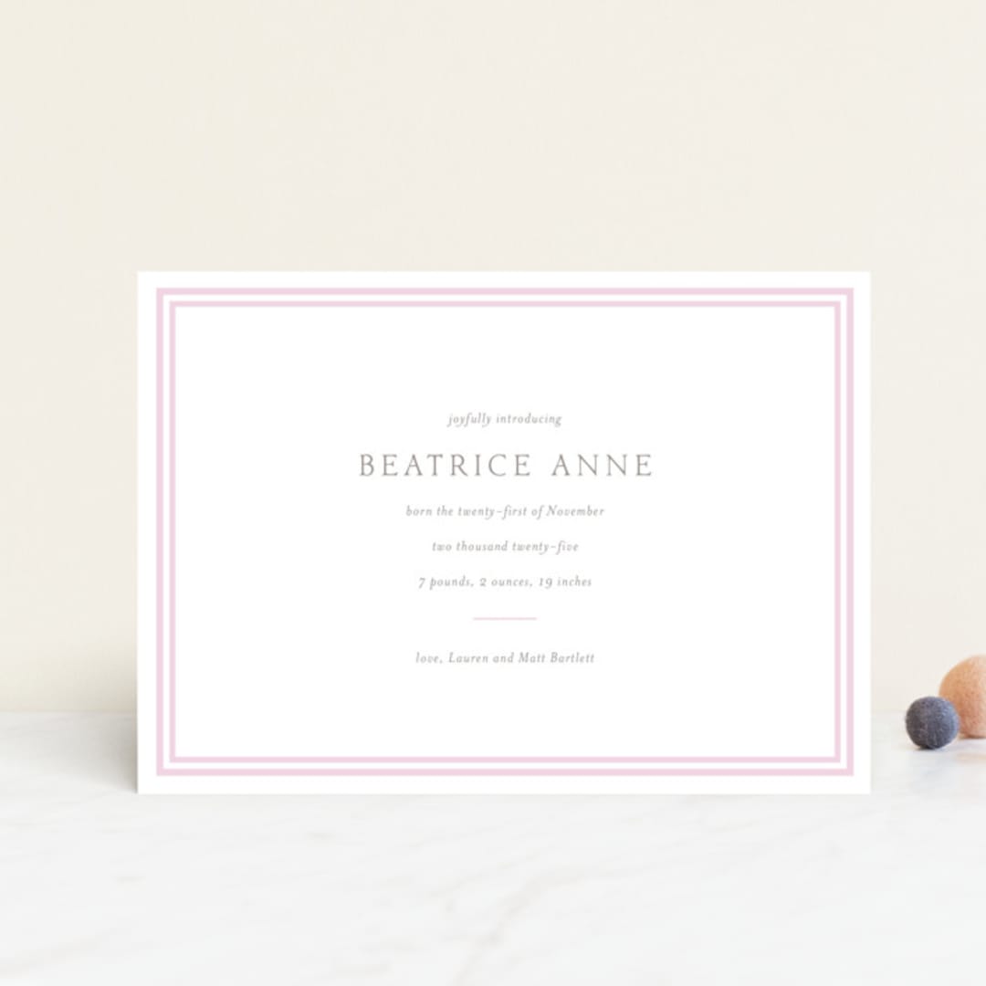 "Frolic" - Birth Announcements in Ballet Slipper by Megan Davis - Front