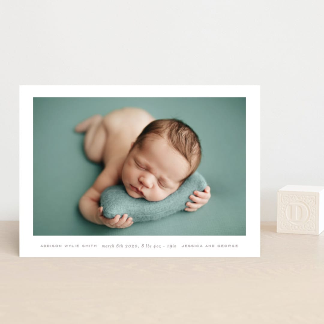 "most simple" - Birth Announcements in Warm Grey by Phrosné Barwood - Front