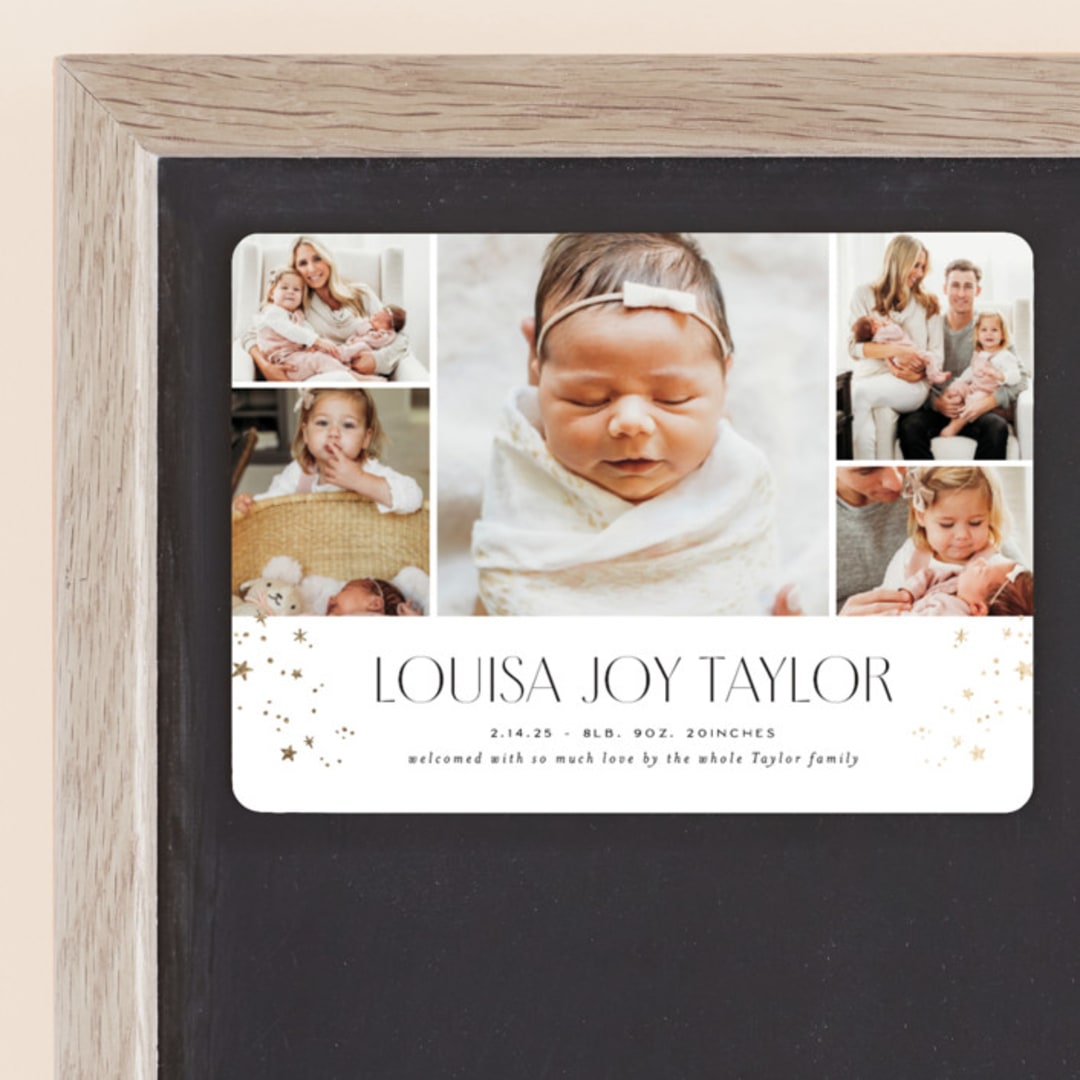 "Star Slideshow" - Birth Announcements in Pearl by Alethea and Ruth - Front