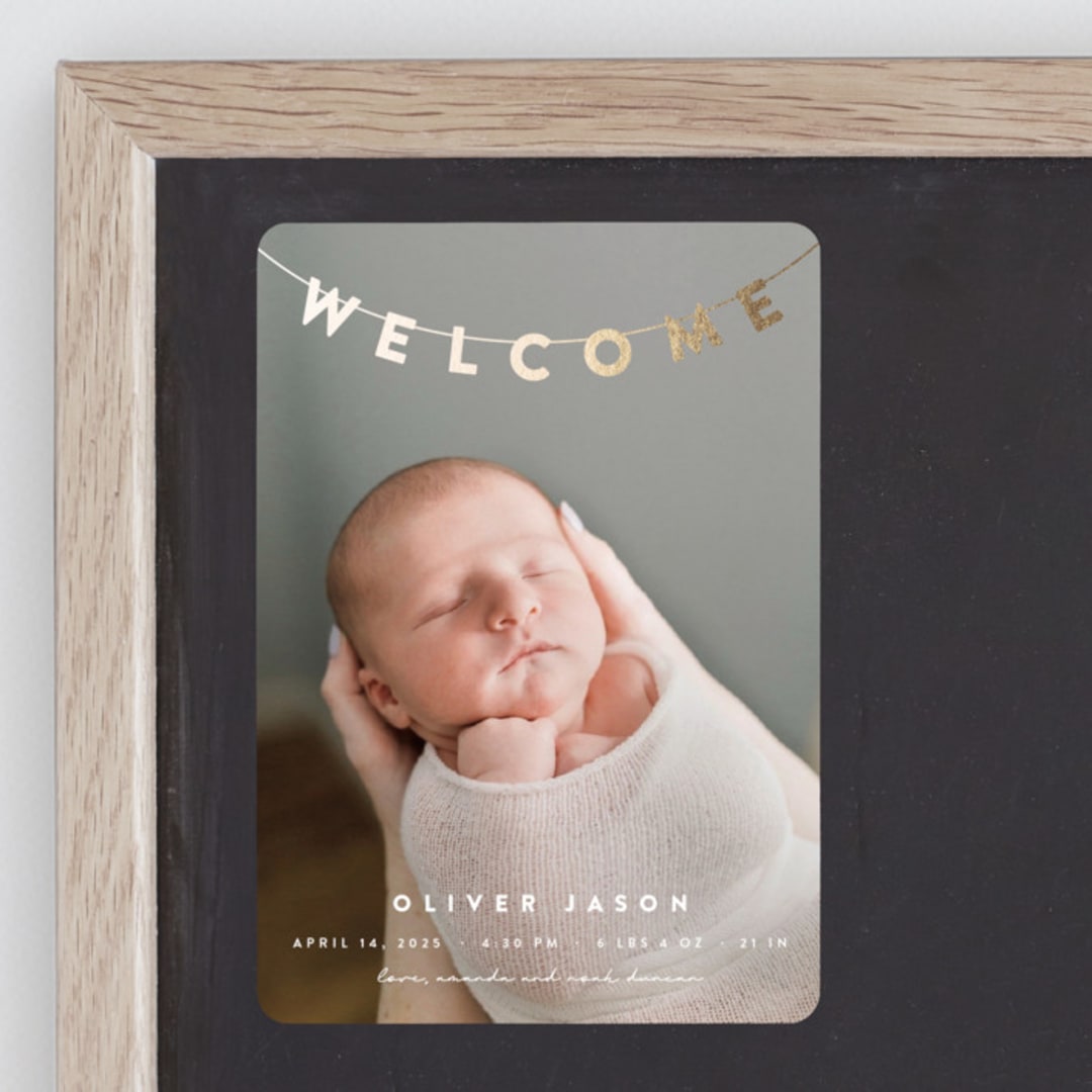 "Welcome Banner" - Birth Announcements in Cloud by Maria Alou - Front