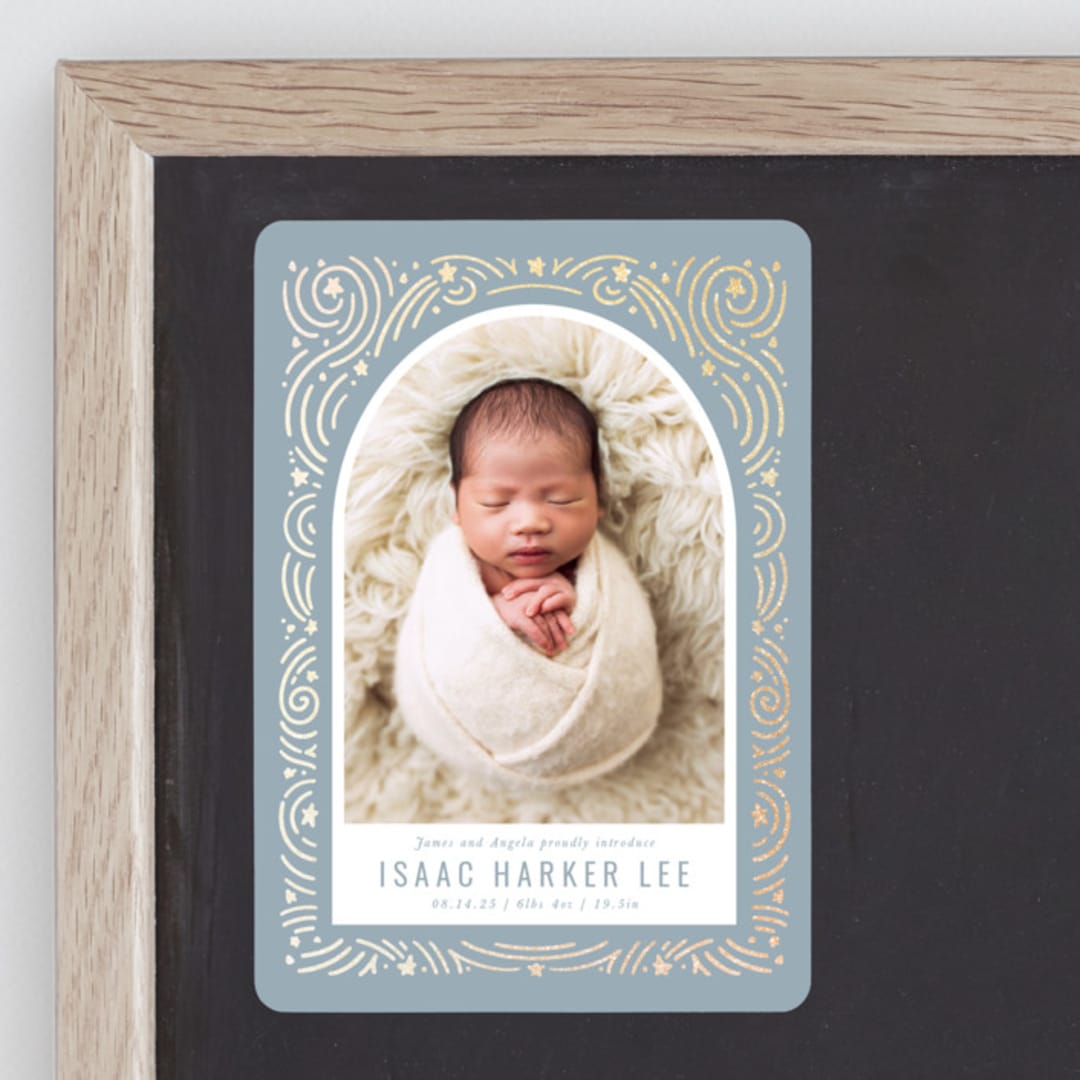 "Star Bright" - Birth Announcements in Slateblue by Meggy Masters - Front