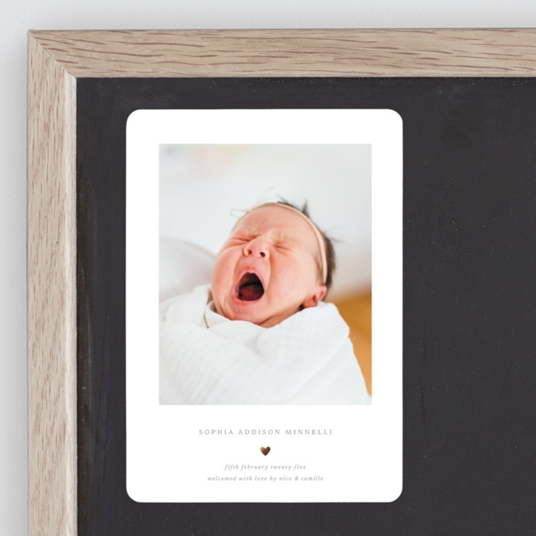 "Heart" - Birth Announcements in Charcoal by Blustery August - Front