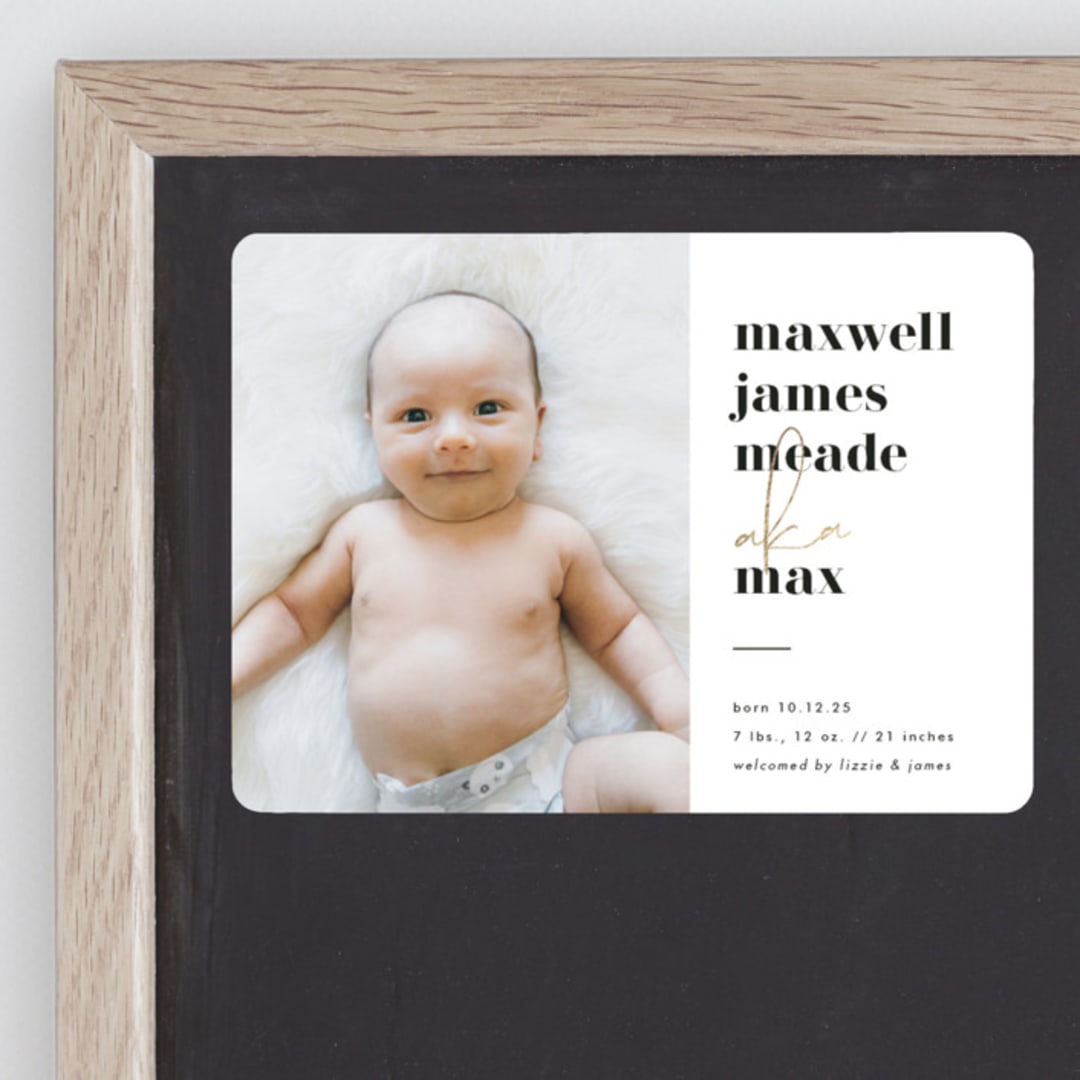 "a.k.a." - Birth Announcements in Classic by Lehan Veenker - Front