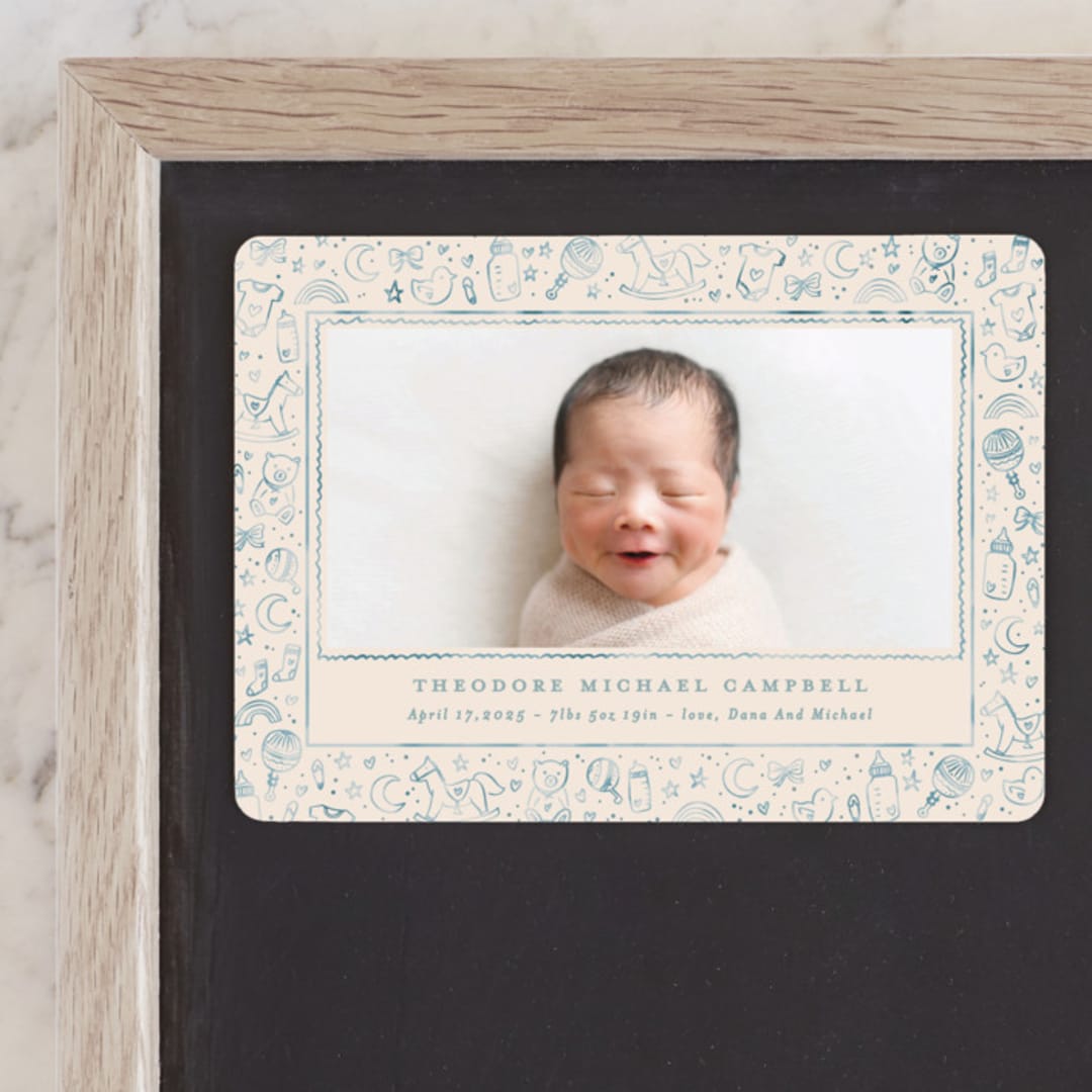 "Iconic bebe" - Birth Announcements in Bluebird by Creo Study - Front