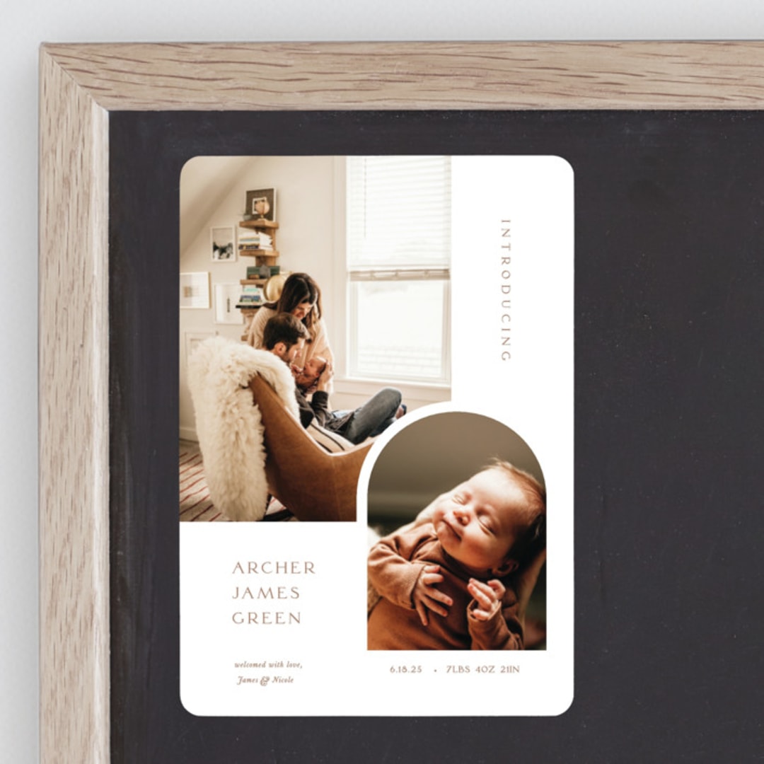 "Modern Inset" - Birth Announcements in Cotton by Robin Ott - Front