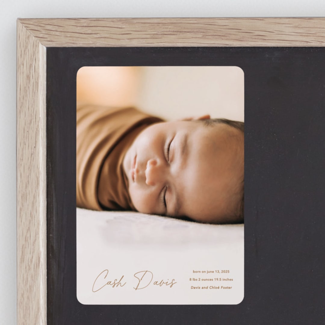 "Swaddle" - Birth Announcements in Rust by Stacey Meacham - Front