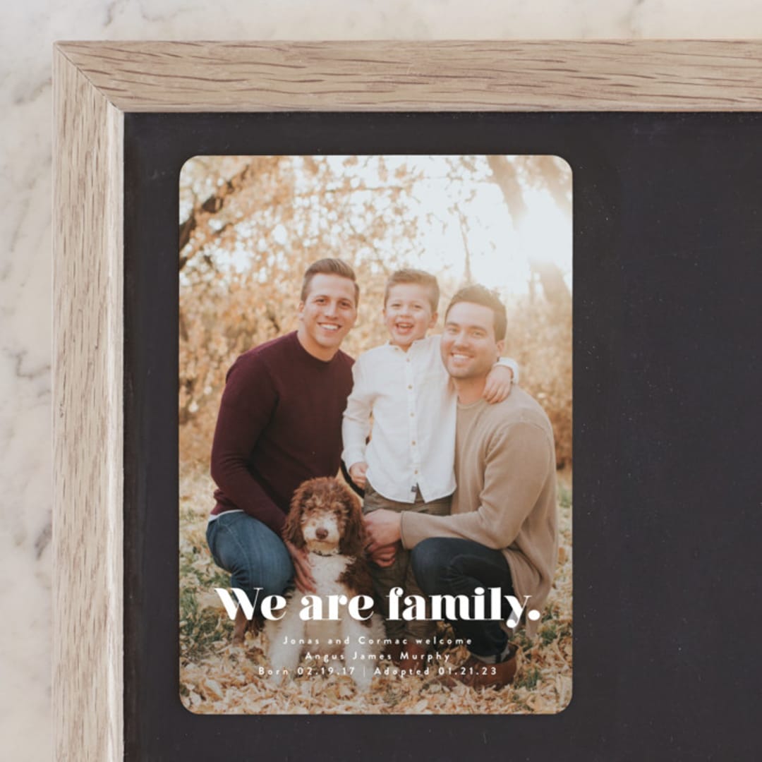 "We Are Family" - Birth Announcements in Cotton by Corinne Malesic - Front