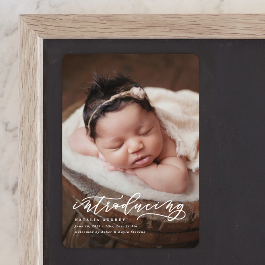 "Introducing" - Birth Announcements in Marble by Lea Delaveris - Front